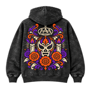 AAA OFRENDA DÍA DE MUERTOS MINERAL BLACK OVERSIZED HOODIE