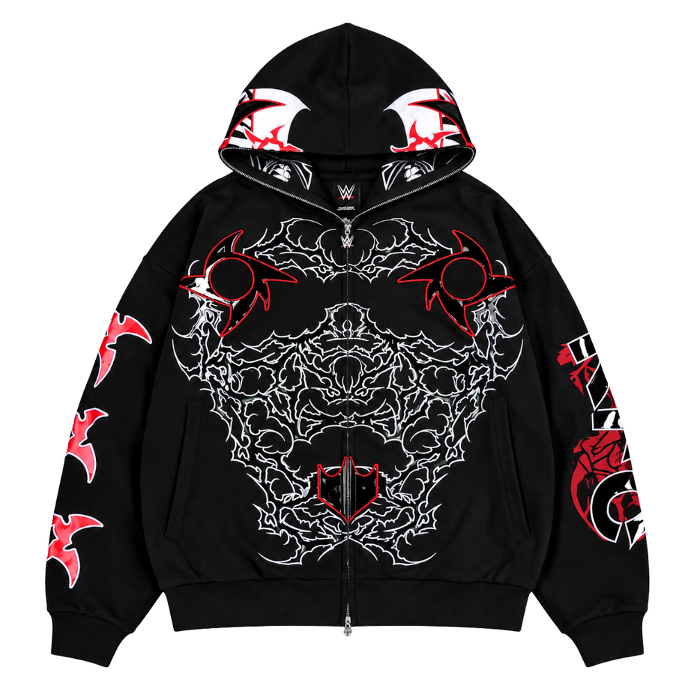 PENTA BLACK FULL-ZIP MASKED HOODIE