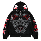 PENTA BLACK FULL-ZIP MASKED HOODIE