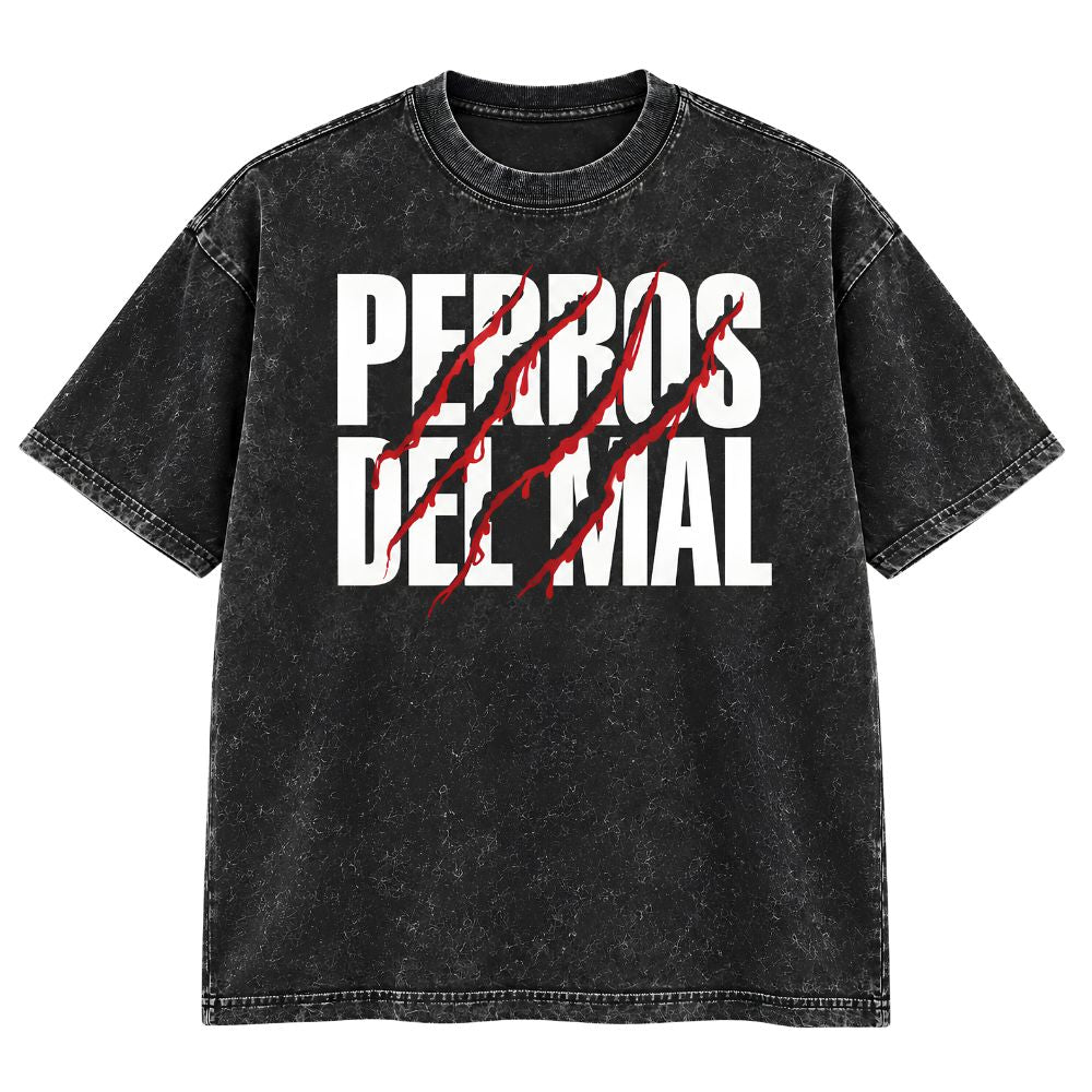 PERROS DEL MAL MINERAL BLACK OVERSIZED TEE