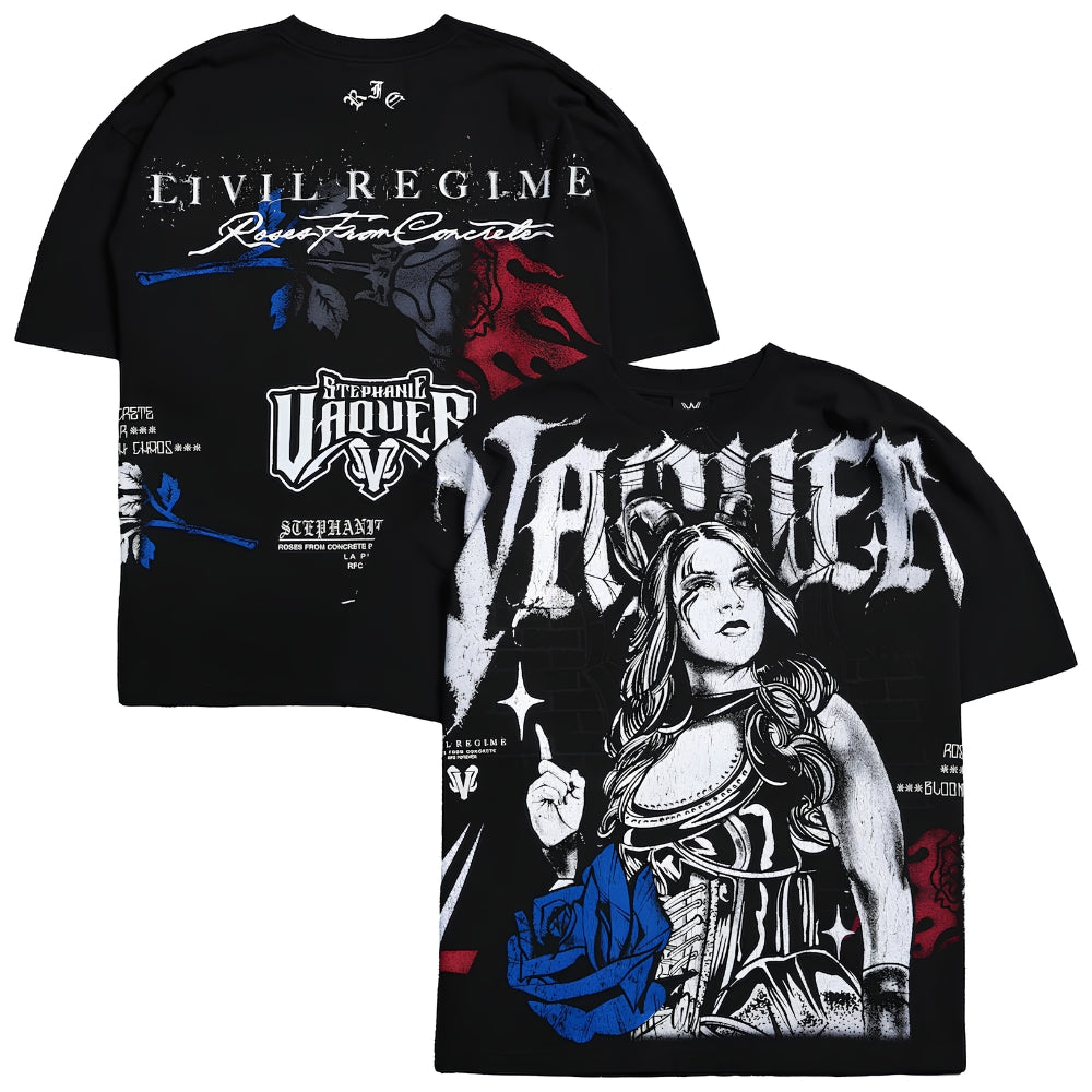 STEPHANIE VAQUER HERITAGE BLACK OVERSIZED TEE