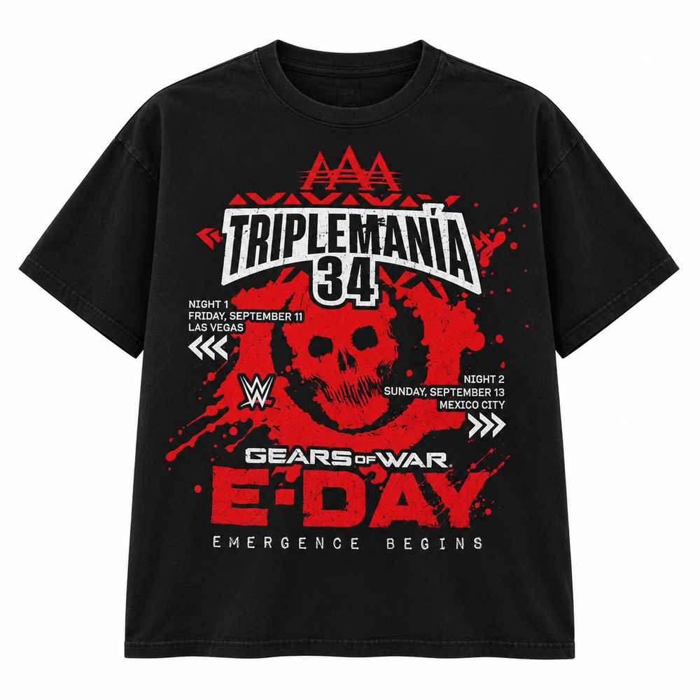 TRIPLEMANIA X GEARS OF WAR BLACK TEE